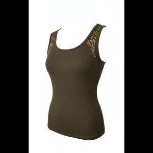 Laura Scott Olive Green Tank Top -- ITEM #3402